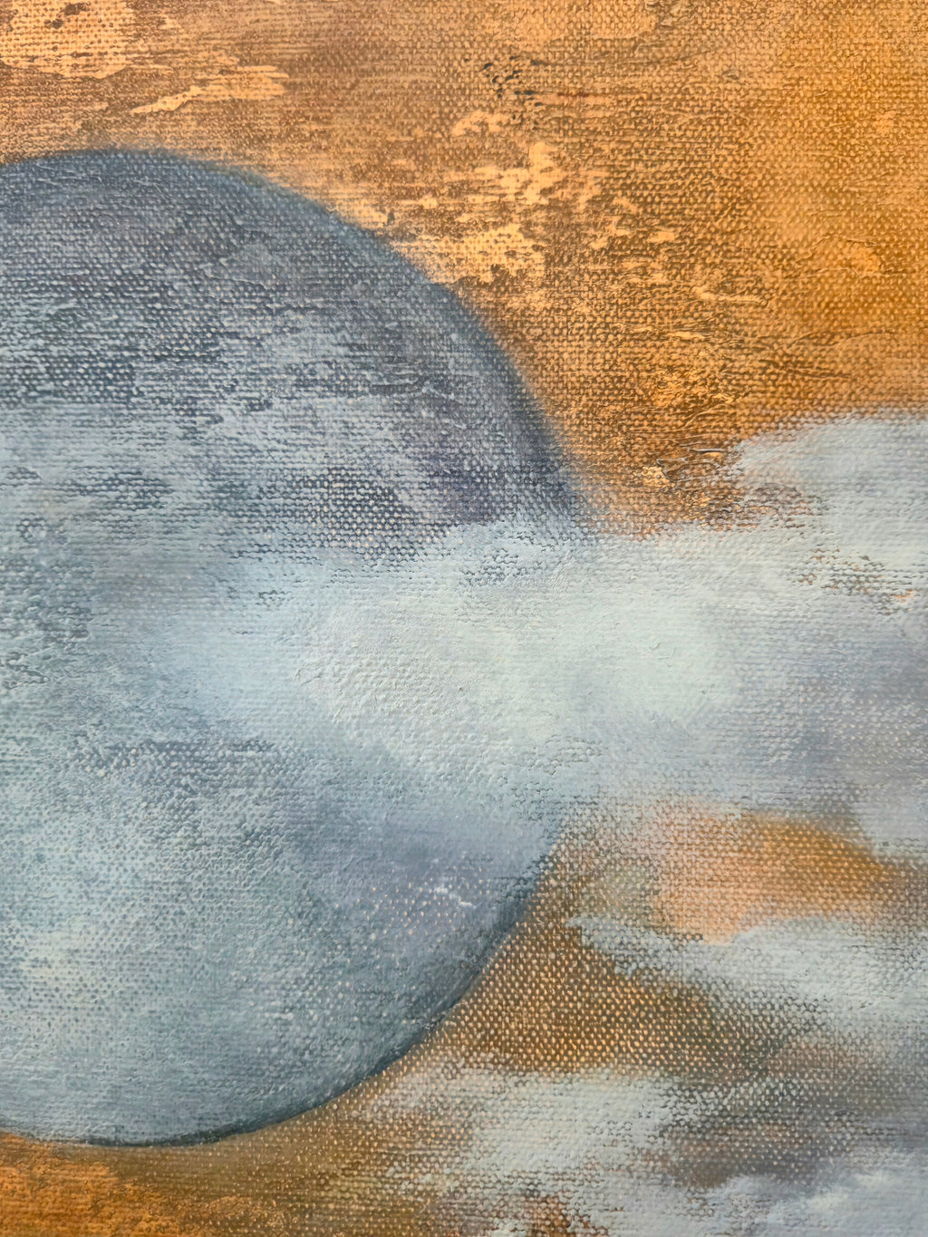 "Detail shot — Enjoying the Light, oil on canvas by Annikaprana"