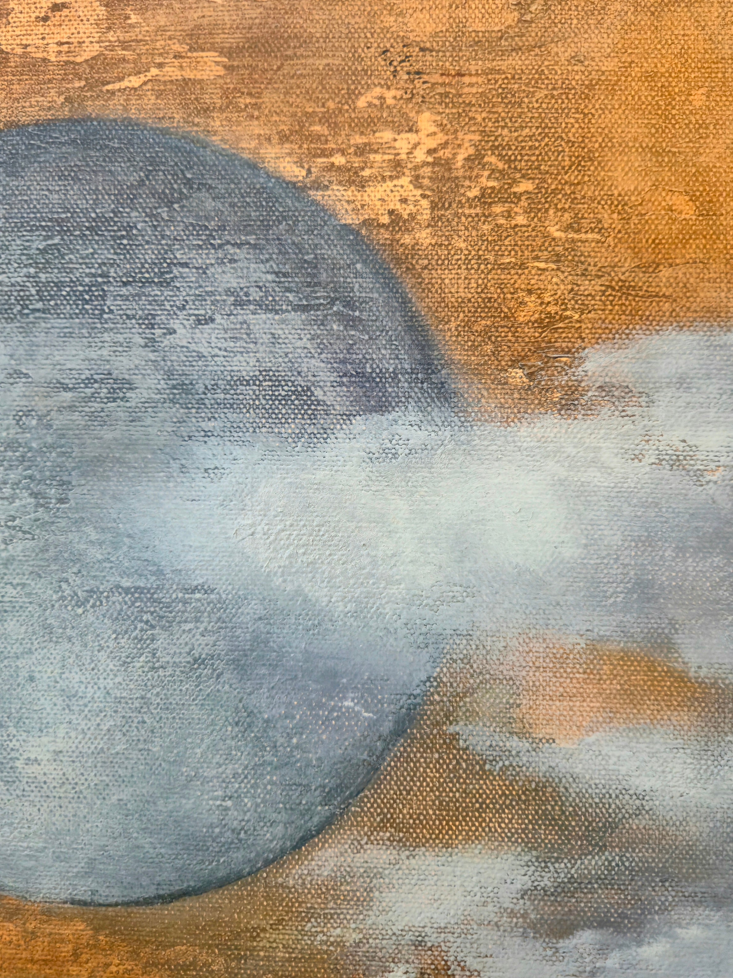 "Detail shot — Enjoying the Light, oil on canvas by Annikaprana"