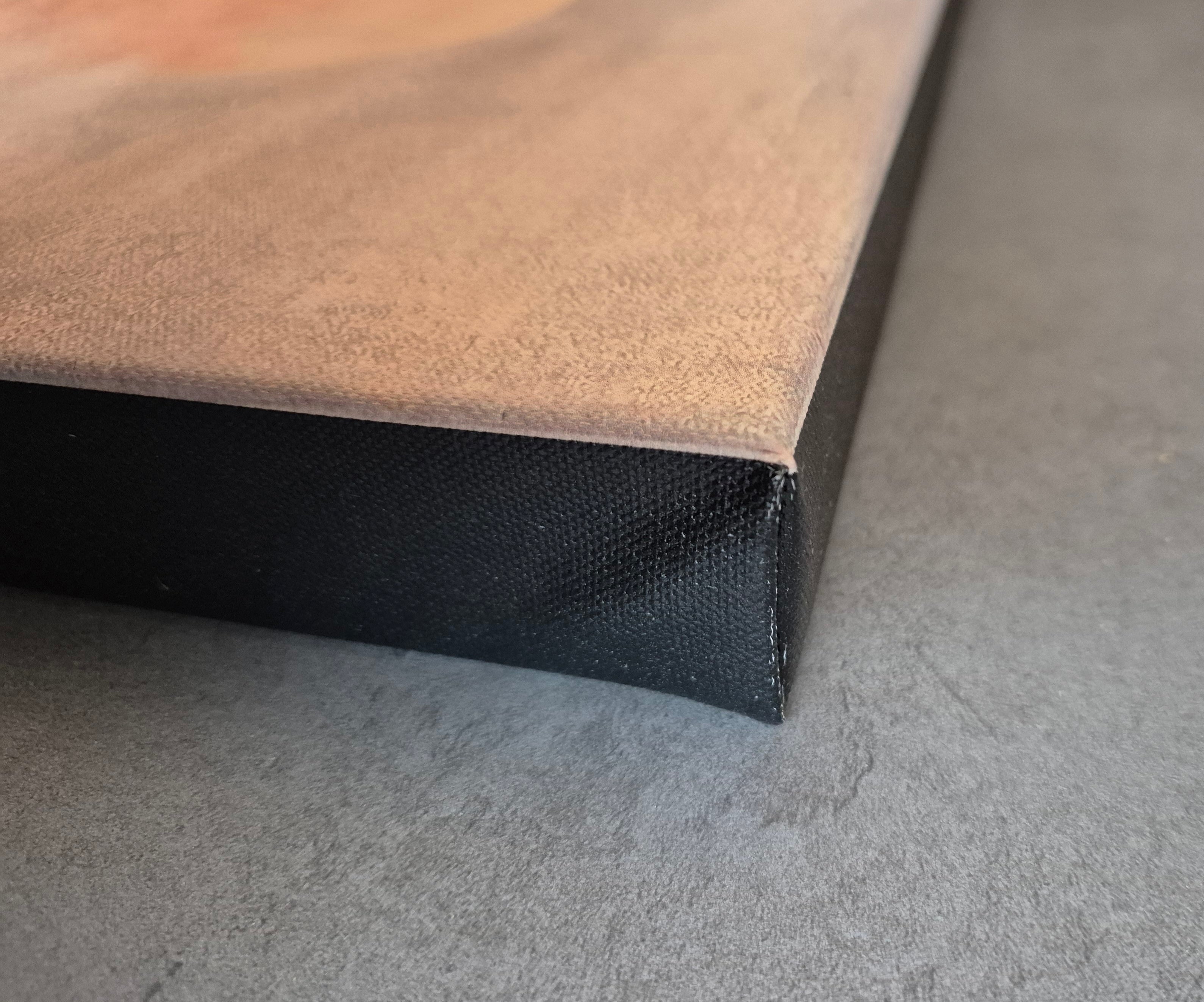 Canvas print detail showing black painted edge approximately 4 cm deep — Annikaprana Moonlight Reflections 2026